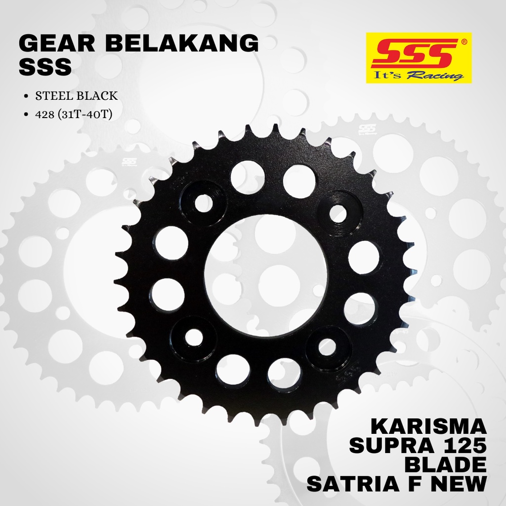 Gear Gir Karisma Supra 125 BALDE FU NEW sss 428 31 - 40 Steel Black