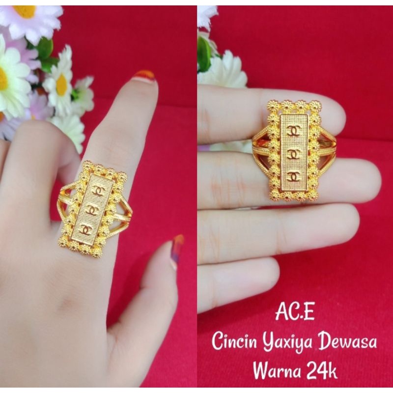 cincin CC mata lapis emas 24k