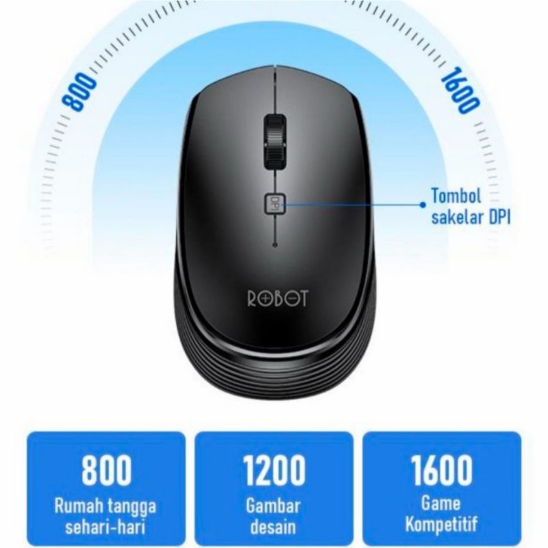 MOUSE ROBOT M205 M 205 1600dpi Bluetooth Minimalist Murah