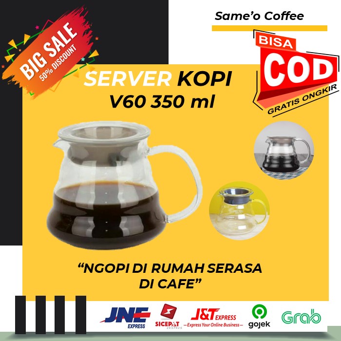 COFFEE SERVER KETTLE 350 ml (01) / TEKO KACA / TEKO KOPI / SERVER V60