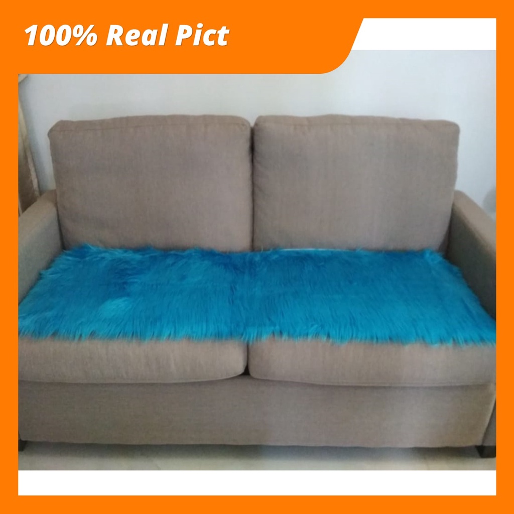 Alas Bulu Sofa Kursi Ukuran 50x150cm Korea Russian Fur Bahan Bulu Premium Super Lembut Tidak Rontok