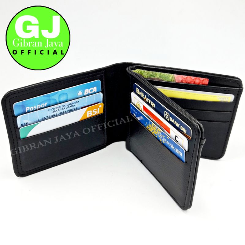 Dompet Pria Kulit Sintetis 10 SLOT Kartu Model Lipat