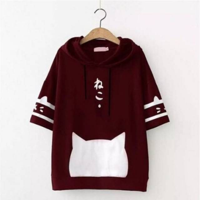 Happy Shopping Fashion Sweater Hoodie wanita Japanese Cat Fit L