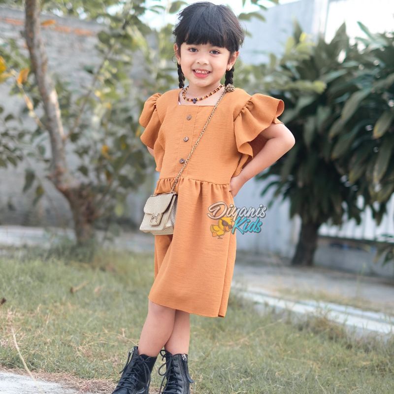 DESINTA-Dress anak| Dress baju anak perempuan bahan crincle airflow | Dress baju bayi | Gaun pesta anak bayi USIA 0-7 tahun ori diyanis kids