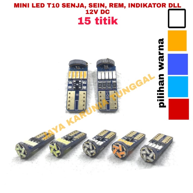 LED T10 CANBUS EPISTAR 15 titik  NO ERROR BY ND1 pcs