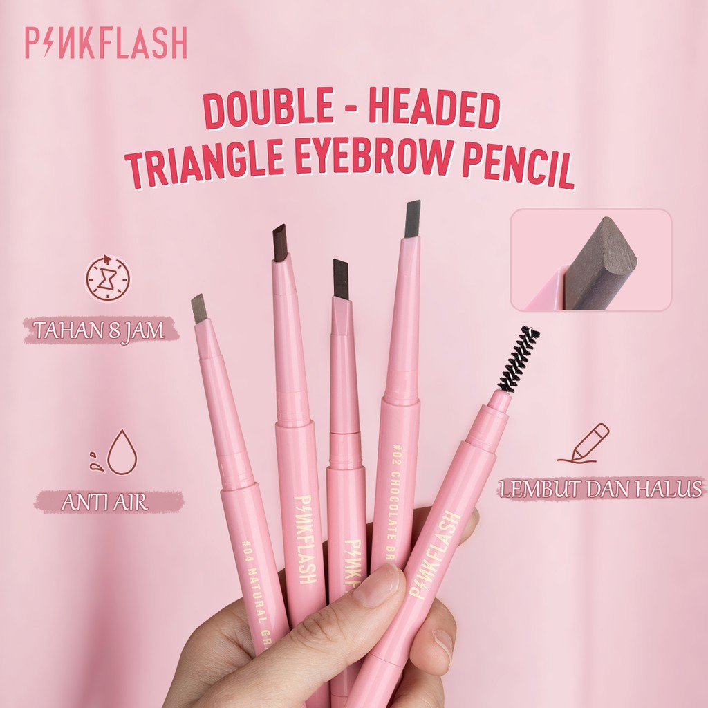 {LB} PINKFLASH Automatic Eyebrow Pencil Lasting 8 hours Waterproof Pigmented Easy Blend Soft - BPOM