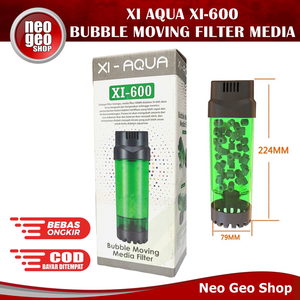 XI AQUA 600 Filter Bubble Moving Bed media Kaldness K1 MBBR Aquarium