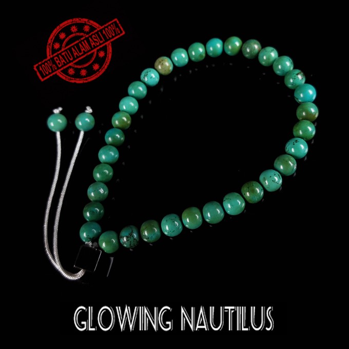 Gelang Tasbih 33 Batu Asli Howlite Tosca 6mm