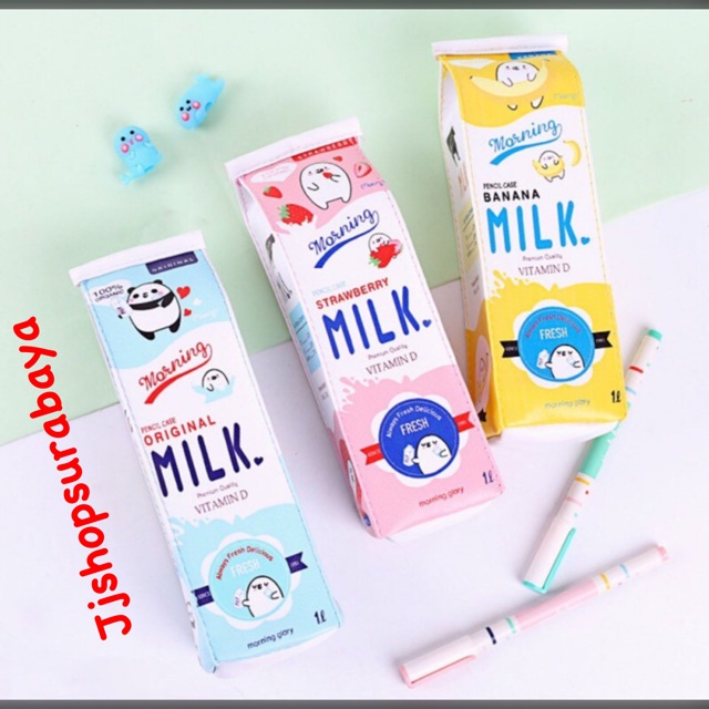 

Tempat alat tulis/ stationary serbaguna dari bahan sintetis model kotak susu lucu