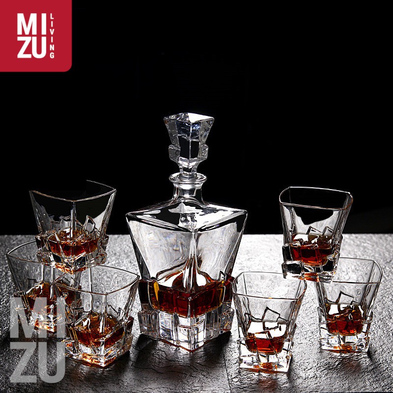 UBRIACA 7in1 Crystal Whiskey Decanter & 6 Glasses SET Kristal Botol Gelas Whisky LEAD-FREE