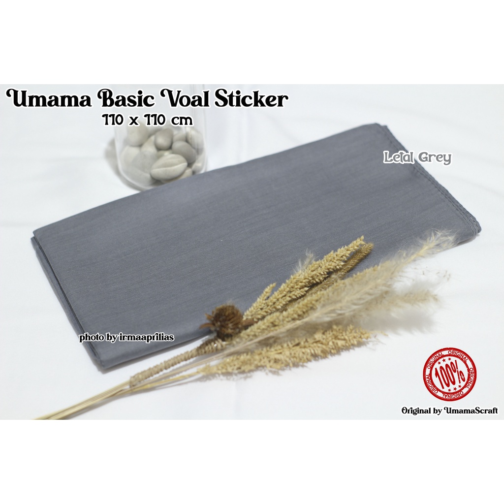 Hijab Basic Voal Umama Jilbab Segi Empat Polos Umama Kerudung Polos Segi Empat Part 2-LETAL GREY