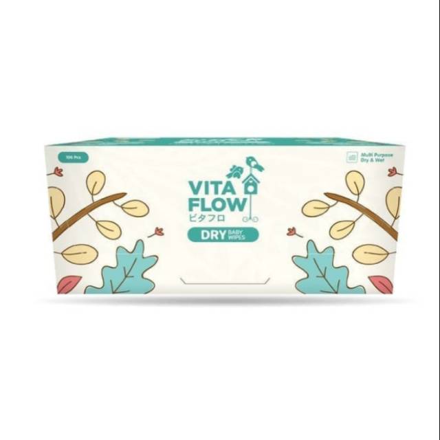 VITAFLOW Multipurpose Dry Wipes 25pcs / 100pcs Tissue Basah dan Kering Drywipes Honeycomb Vita Flow