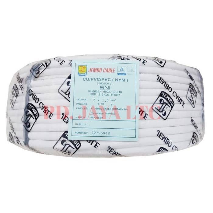 Jembo Kabel Listrik NYM 2x1,5 100 Meter