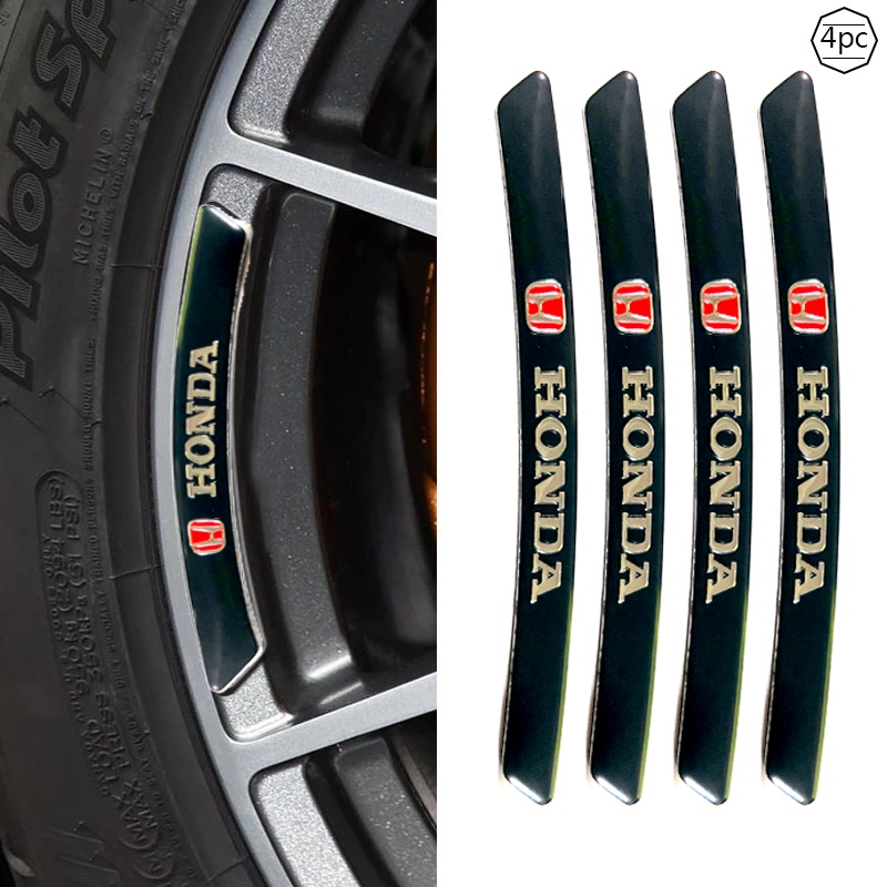 4pcs Stiker Pelek Mobil Balap Untuk Honda City Brv Hrv Crv Civic Accord Jazz