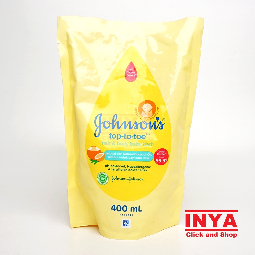 JOHNSON TOP TO TOE HAIR &amp; BODY BABY BATH REFILL 400ml - Sabun Bayi NEWBORN