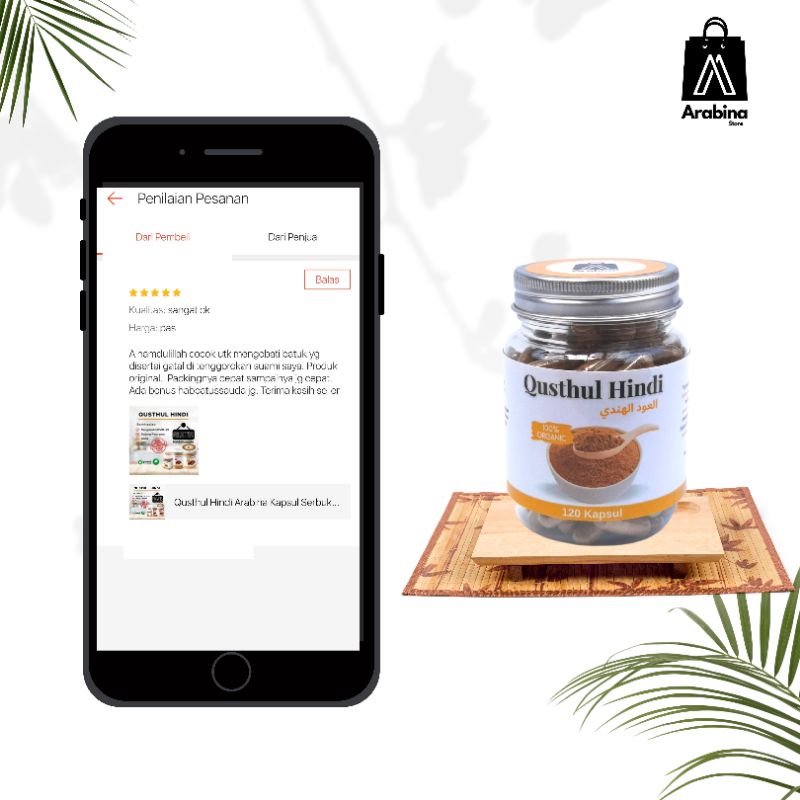 Qusthul Hindi Asli 100% Murni Original Kapsul Serbuk Tanpa Campuran
