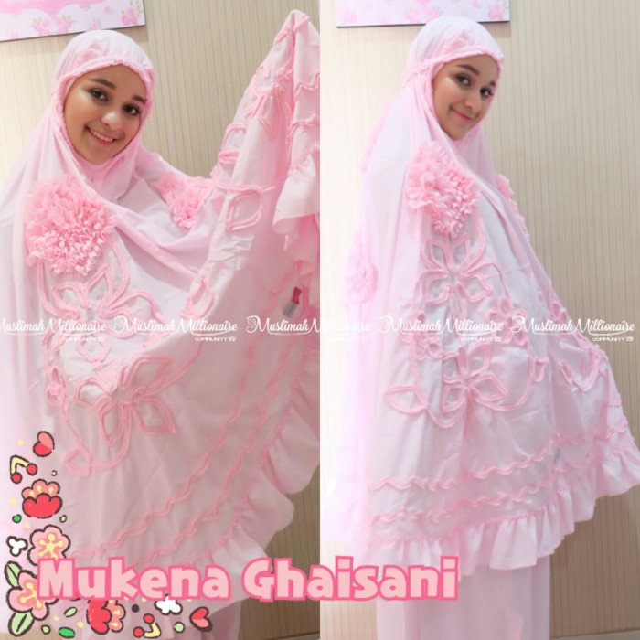 Termurah !!! Azurra Shop Mukena Ghaisani Sweet Heart Pink Edition Mukena Dewasa Fashion Muslim Murah