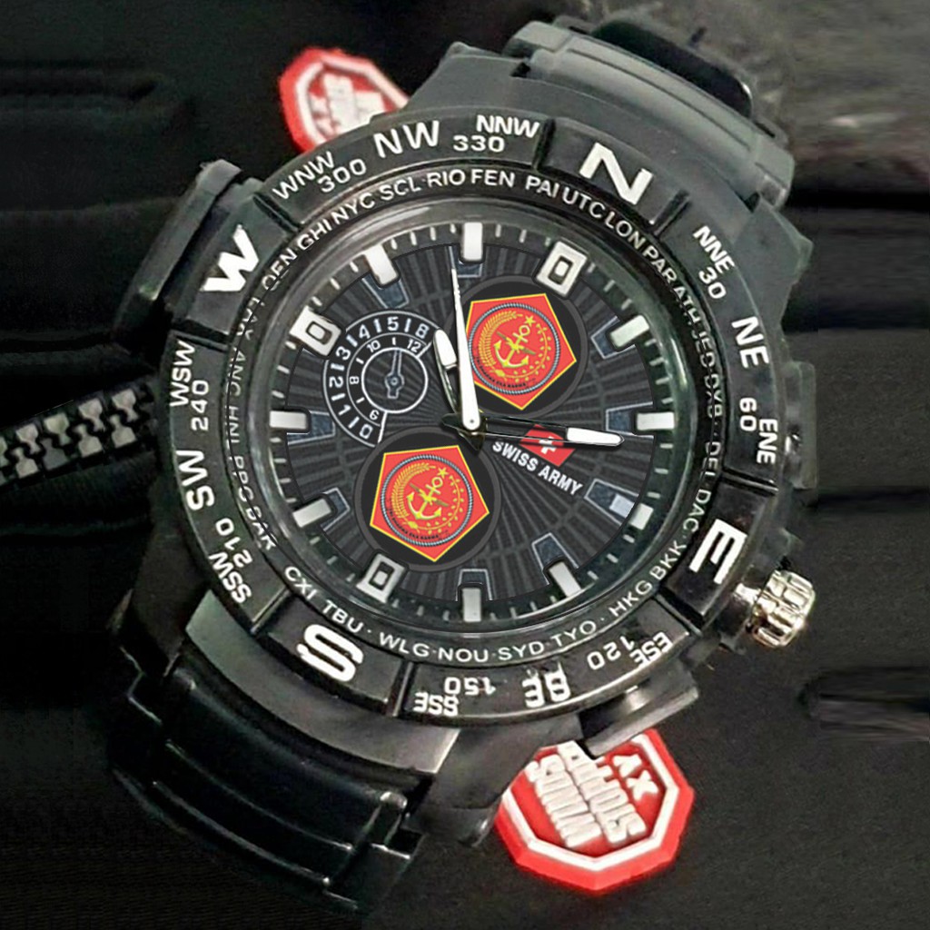 (EXCLUSIVE) Jam Tangan LOGO TNI motif 5 Sport Bagus