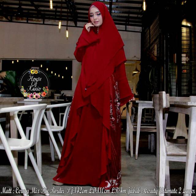 Set gamis syari tile brukat