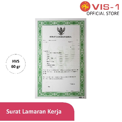 

VIS-1 Surat Lamaran Kerja / Surat Lamaran Kerja F4 / SLK / isi 10 lembar