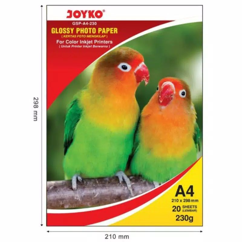 Kertas Cetak Foto Glossy Photo Paper Joyko 180 - 210 - 230 Gsm 20 Lembar