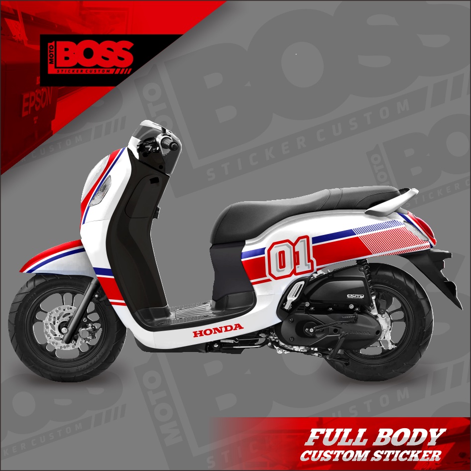 Decal Stiker Sticker Honda Scoopy 2021 2022 Full Body Dekal Stiker Custom New Scoopy 2021 2022 Strip