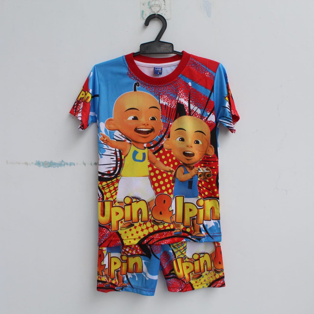 cod setelan anak upin ipin full printing