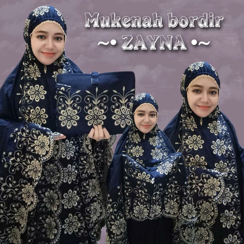 MUKENA SETELAN DEWASA BORDIR ZAYNA RAYON PREMIUM MUKNA KEKINIAN MUKNA MEWAH MUKNA MURAH