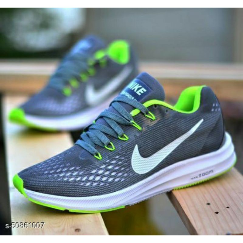 Sepatu Cowok / Pria Nike Zoom Casual Sneaker Running Sport Shoes Spatu Santai Olahraga Grey Melange