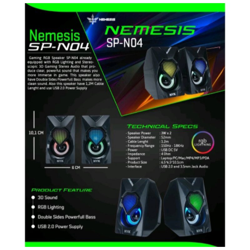 SPEAKER GAMING  NYK SP-N04 / NYK SP-N04 / NYK SPN-04 / NYK SPN04 / NYK NENESIS ORIGINAL