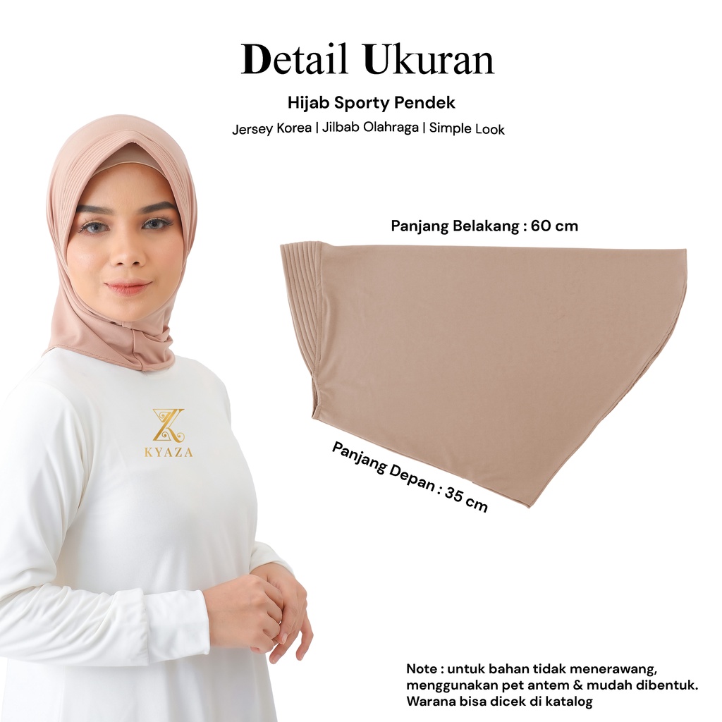 Jilbab Sport, Hijab Olahraga, Bergo Pet Jersey Instant Premium