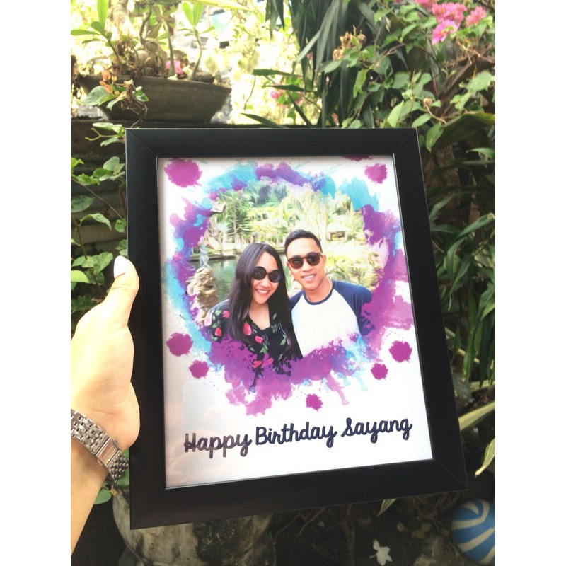 

KADO ULANG TAHUN ANNIVERSARY FOTO WATERCOLOR CUSTOM MURAH