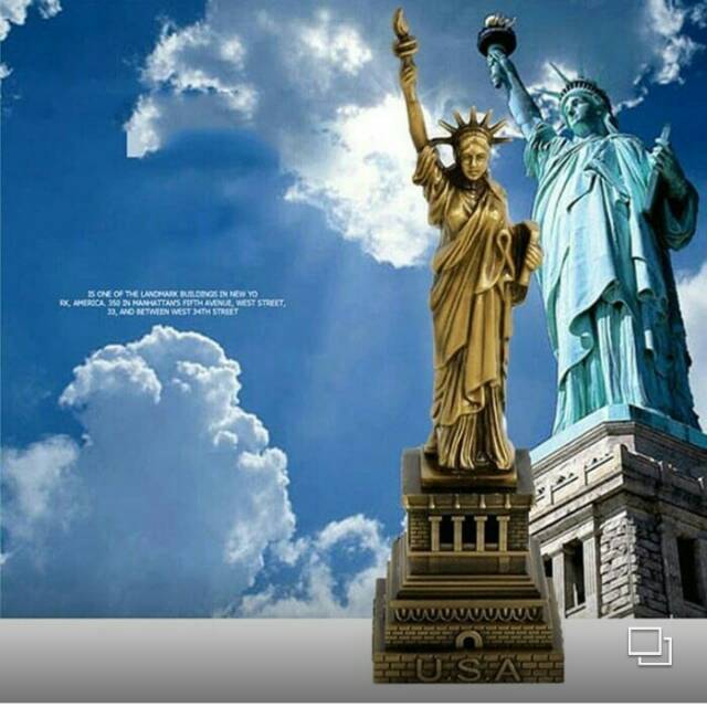 Miniatur Lady Liberty New York Pajangan Lady Liberty bahan logam anti karat