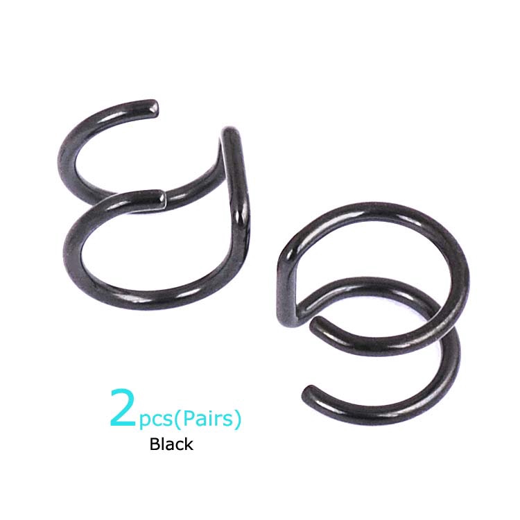 2pcs Punk Rock Ear Clip Cuff Wrap Earrings No piercing-Clip Hollow Out U Pattern