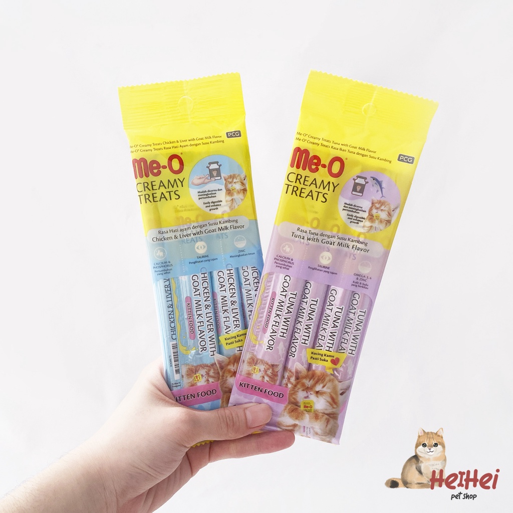 Me-O Kitten Creamy Treats 4 pcs - Meo Creamy Snack Anak Kucing - Kitten Snack Liquid