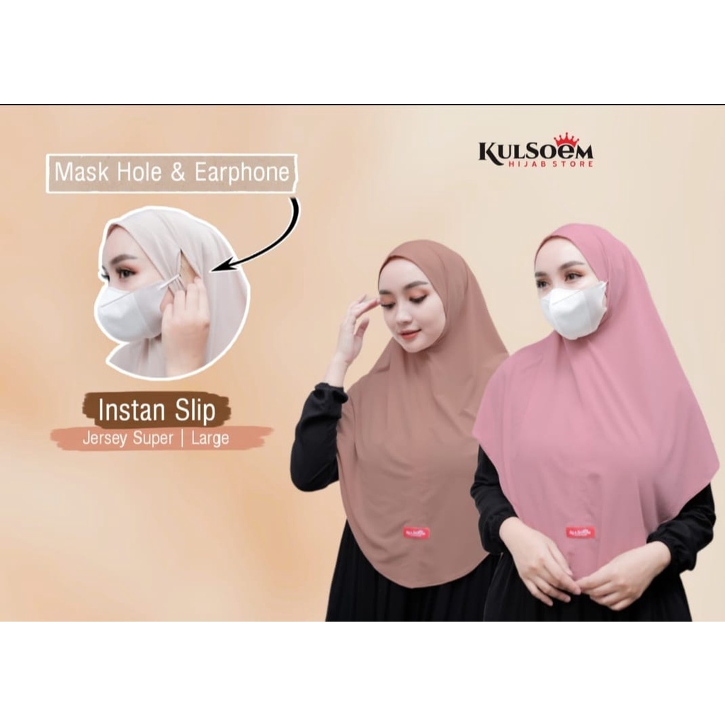 Hijab Instan Slip Masker Jersey Premium Ori Kulsoem