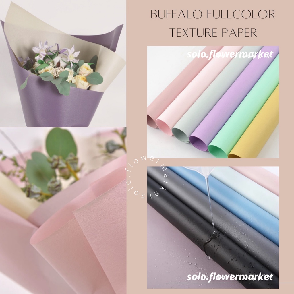 BUFFALO FULL CALOUR TEXTURE PAPER CELLOPHANE GLITER PAPER OPP FLOWER WRAPPING KERTAS TEXTURE WARNA W