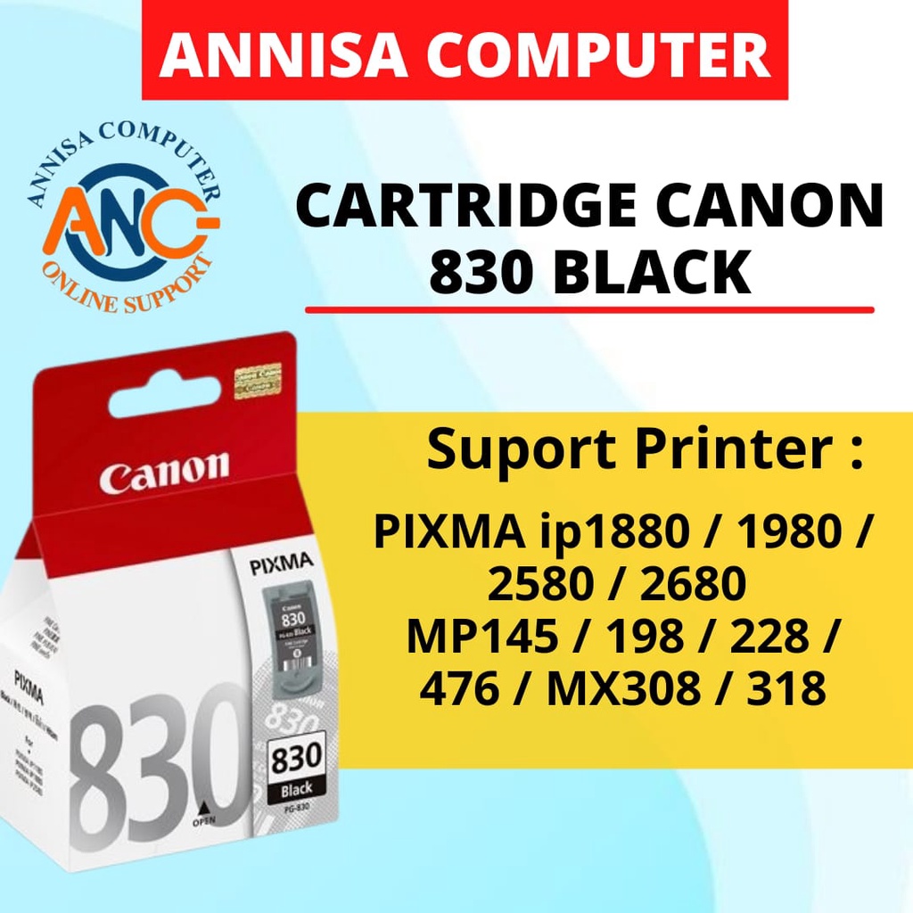 CARTRIDGE CANON PG - 830 Black / PG 830 / PG830 / For ip1980 - MP145