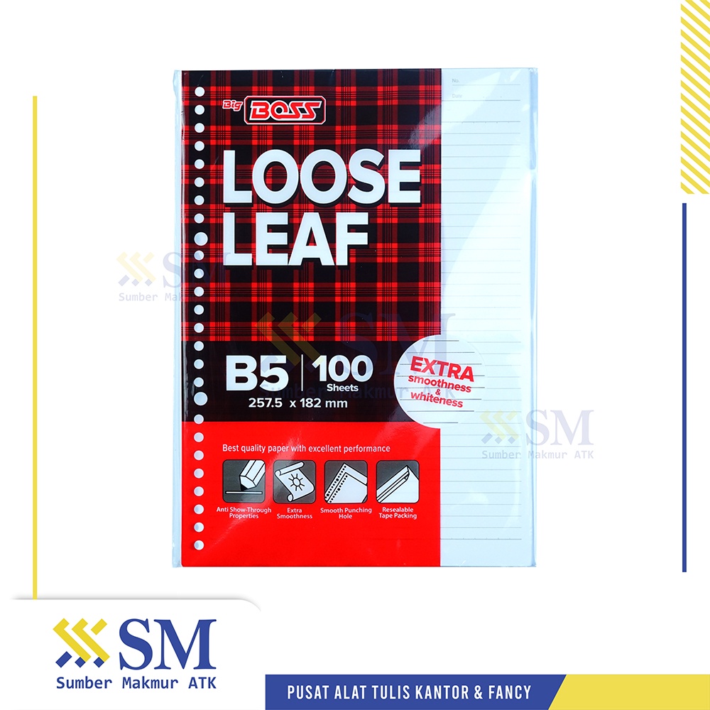

LOOSE LEAF B5 BIGBOSS ISI 100 LEMBAR