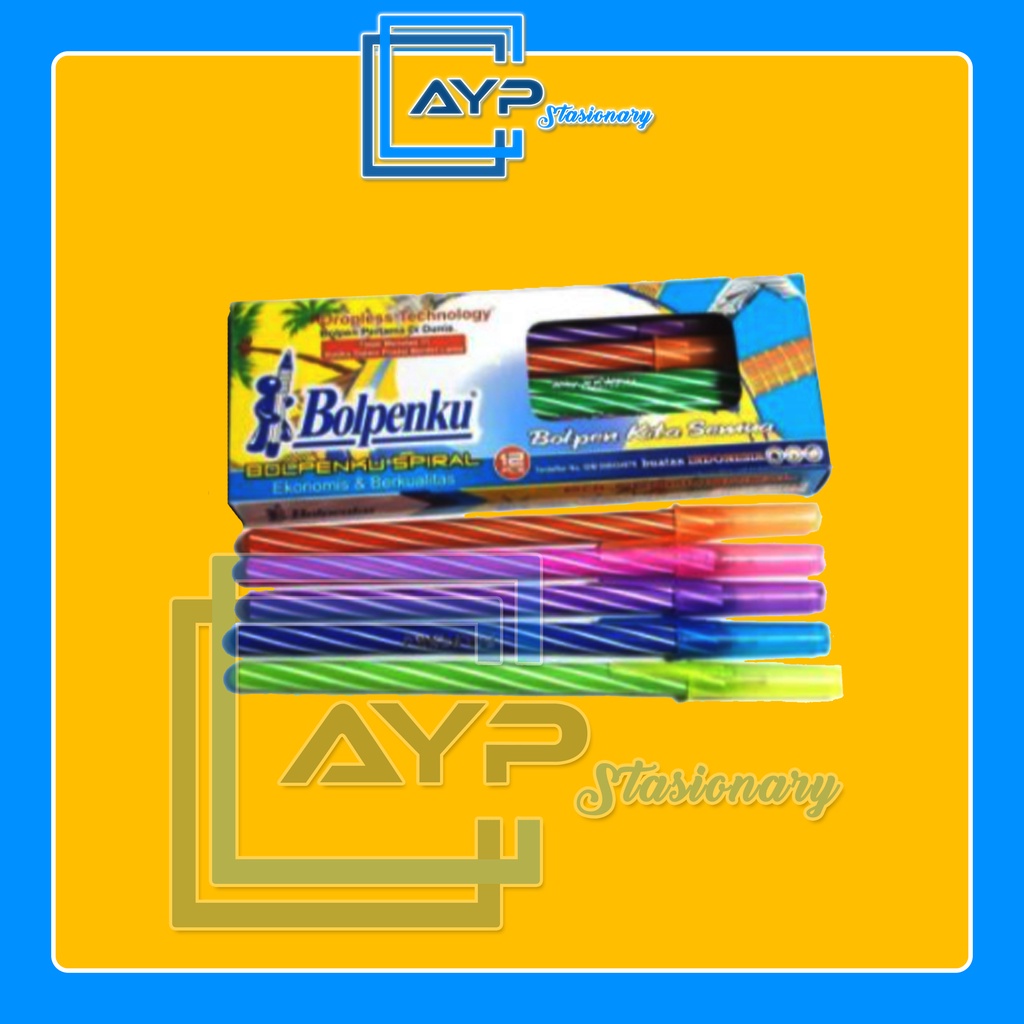 

PULPEN ULIR MERK BOLPENKU SPIRAL 1PACK = 12PCS