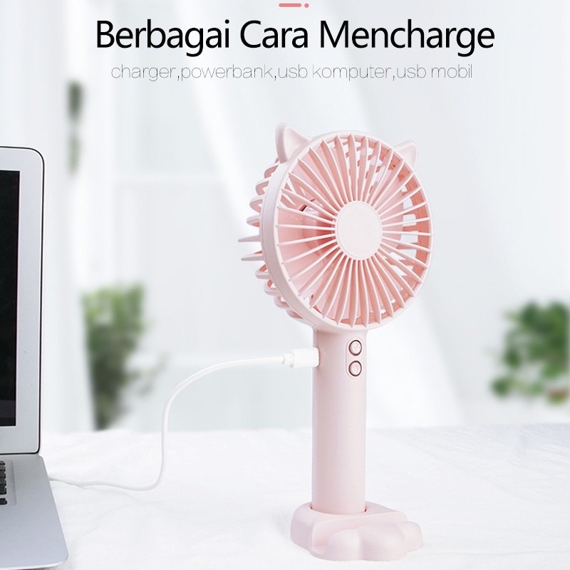 ADA LAMPU TIDUR DAN HOLDER HP / BATERAI 1200 mAh REAL / Kipas Angin Mini Portable Kipas Tangan Meja Genggam USB Fan N10