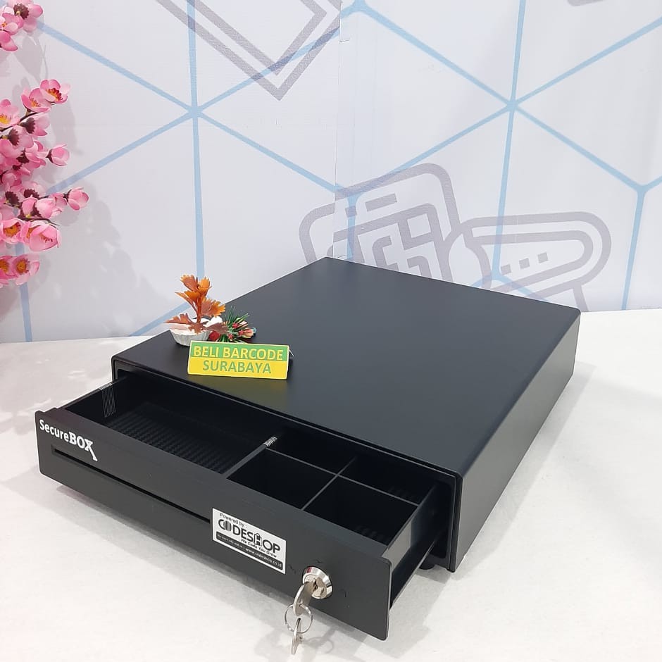 Laci Uang / Cash Drawer Mini Securebox MK 330 - MK330 Hitam 4strip