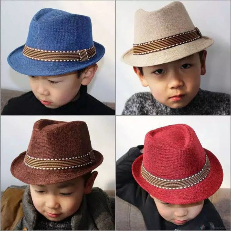 topi import anak/topi vedora anak