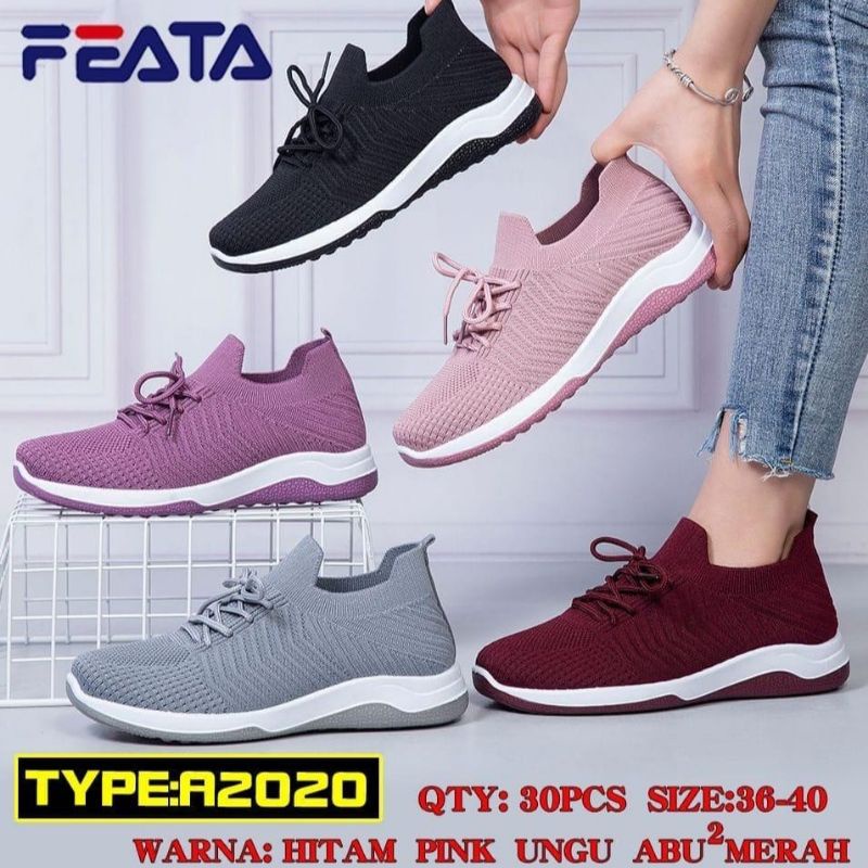 Sepatu wanita sneakers Feata A2020 A1071 A013 import korea version terbaru sol anti selip