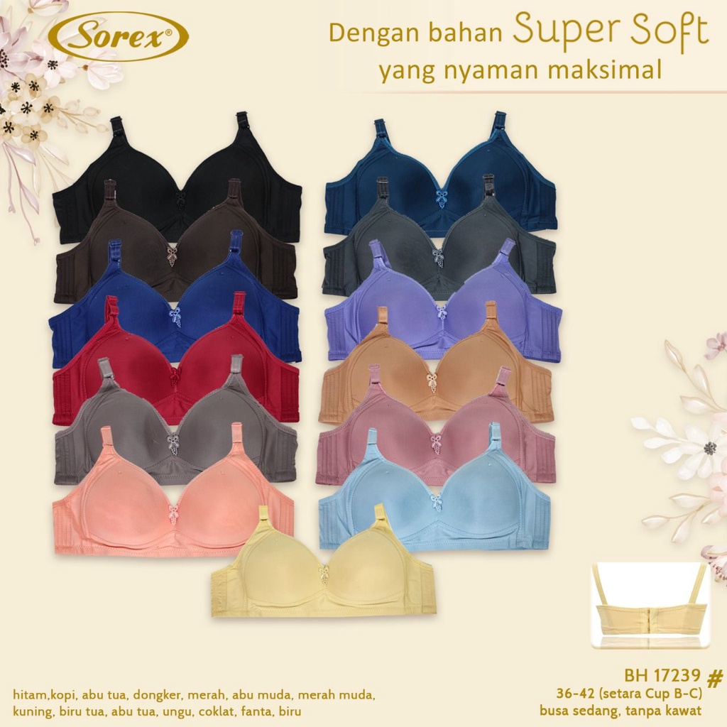 Bh Bra Sorex 17239 (Cup B) Super Soft | Bra Busa Tipis Tanpa Kawat