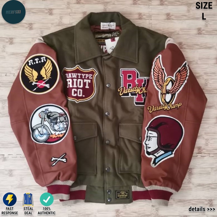 Jaket Raw Type Rawtype Riot RTR Varsity Champ RK Ridwan Kamil BNIB Size L