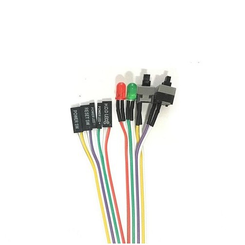 Jual Kabel 2 Tombol Power Resset Switch Front panel LED Indikator Motherboard CPU HDD Reset Switch | Shopee Indonesia