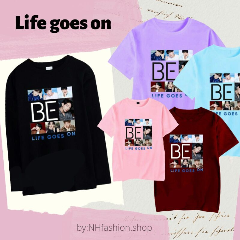Kaos BTS Life Goes On Baju Bts Wanita Lengan Panjang Pendek Tshirt Bts Anak Remaja Dewasa Oversize