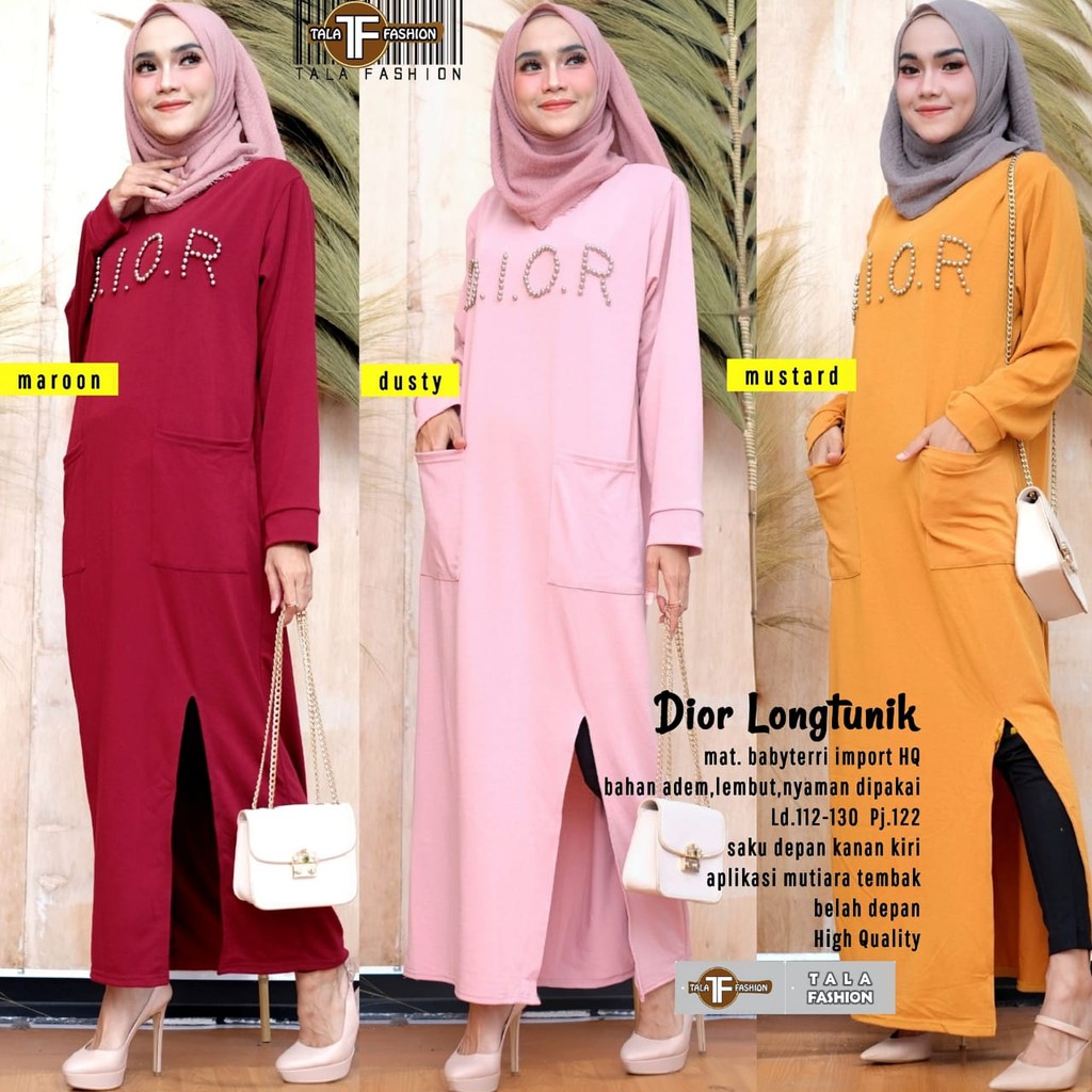 BAJU MUSLIM DIOR LONG TUNIK