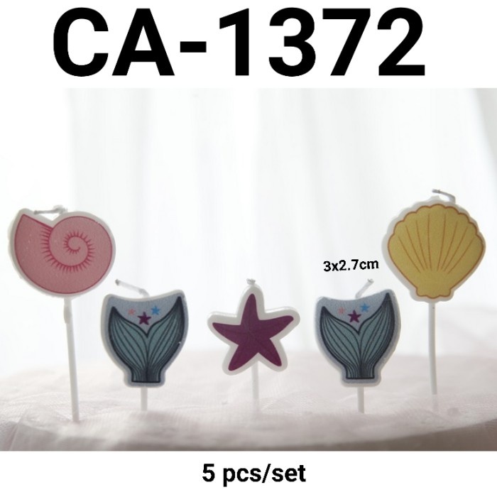 

CA-1372 LILIN CUPCAKE CAKE ULANG TAHUN KERANG BINTANG EKOR DUYUNG OBRAL DISKON
